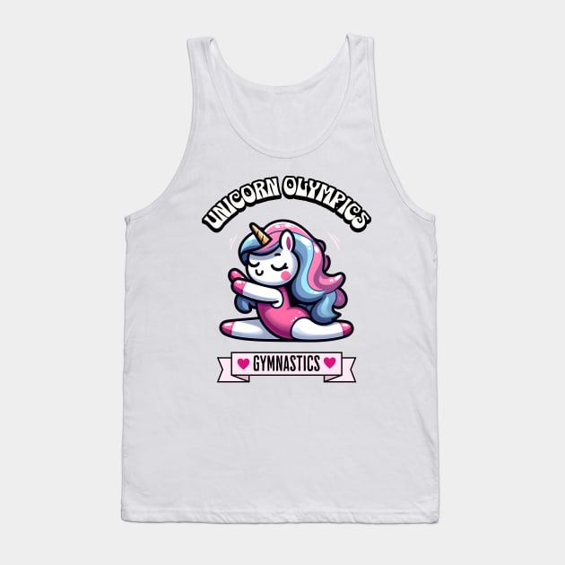 Gymnastics Unicorn Olympics 🤸🏿‍♀️🦄 -  Flip for Cuteness! Tank Top by Pink & Pretty